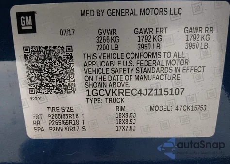 2018 Chevrolet Silverado 1500 2Lt from USA, damaged, VIN 1GCVKREC4JZ115107
